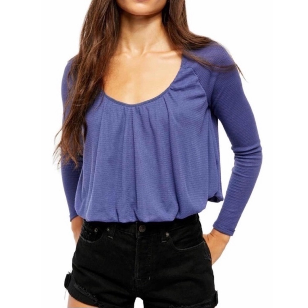 NWT! FREE PEOPLE Waffle Knit Thermal Top- Small